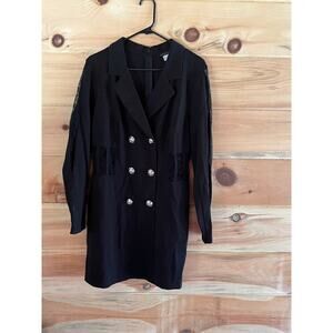 Venus women's black blazer dress. Lace Detail on sleeve,etc. Size 14. Zip back